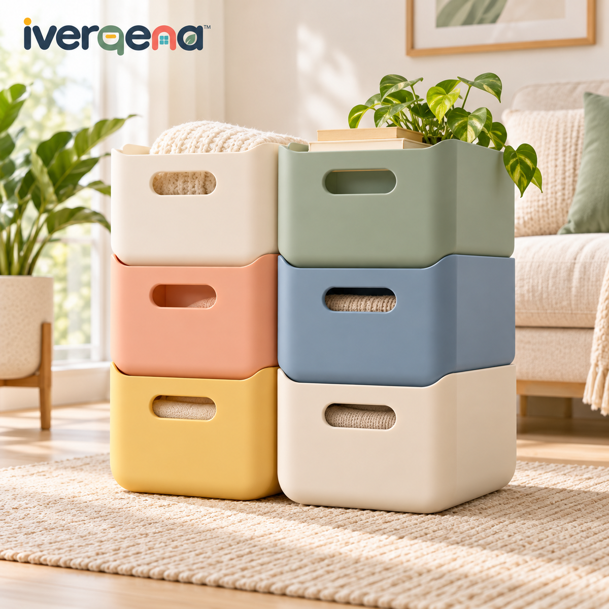 iverqena™ Modular Color-Block Storage Bins image 1