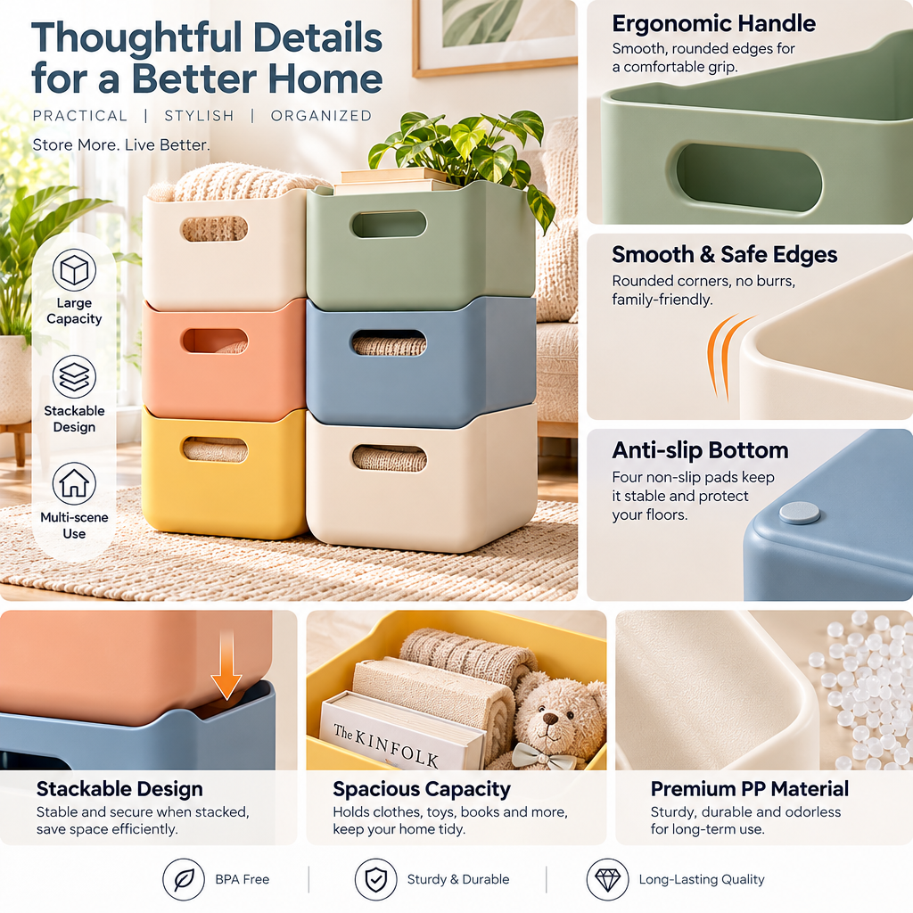 iverqena™ Modular Color-Block Storage Bins image 5