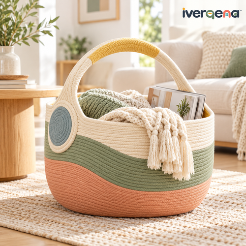 iverqena™ Curved Handle Storage Basket image 1
