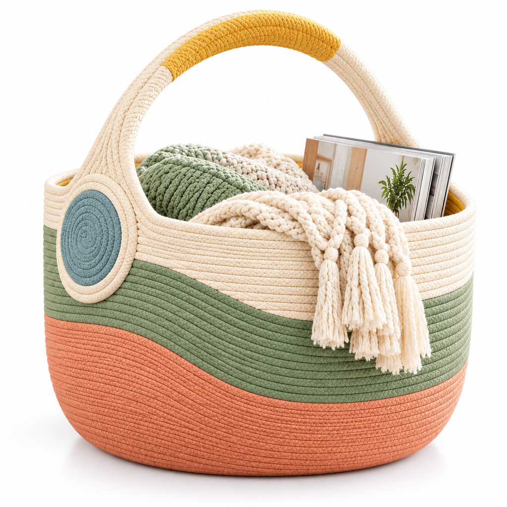 iverqena™ Curved Handle Storage Basket image 2