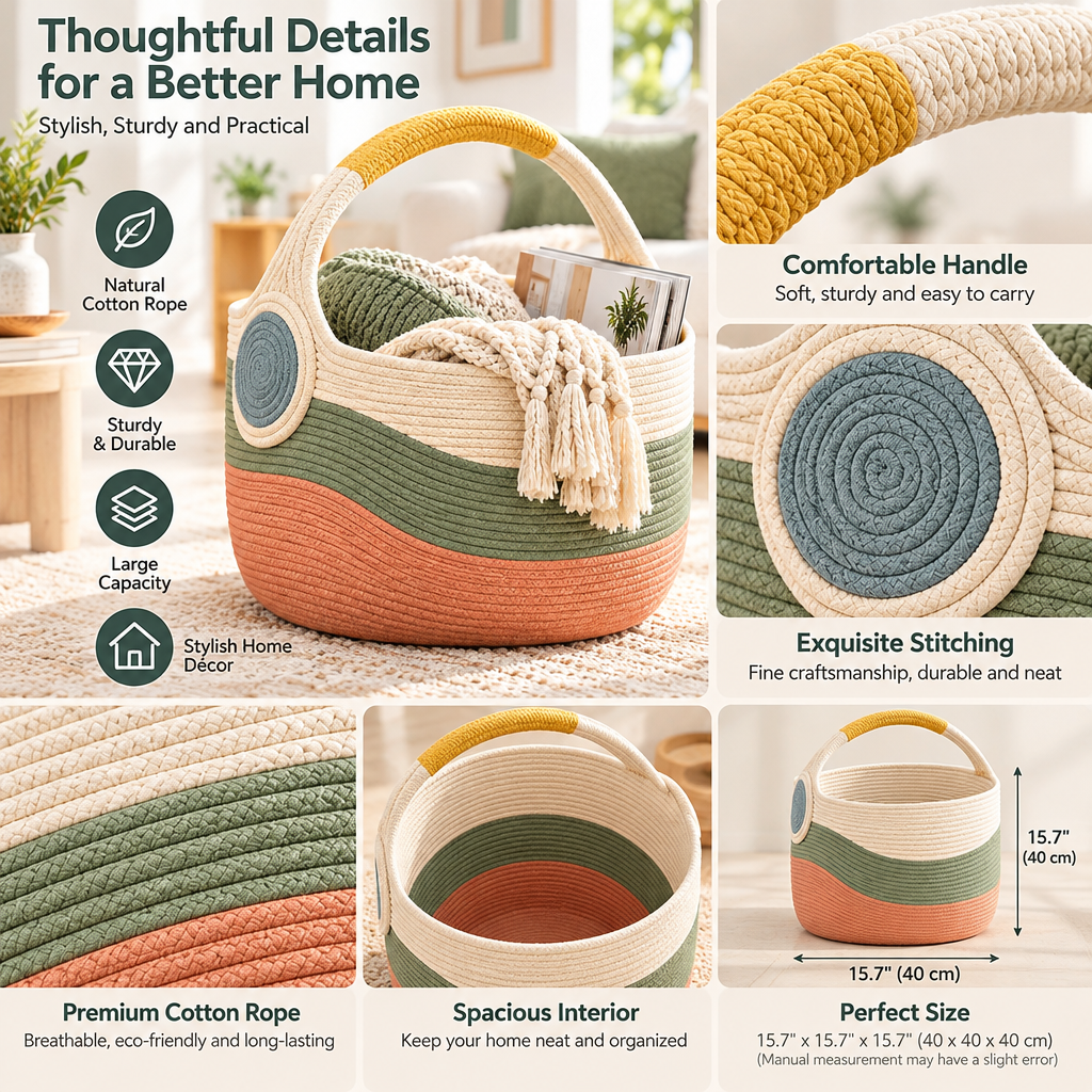 iverqena™ Curved Handle Storage Basket image 4