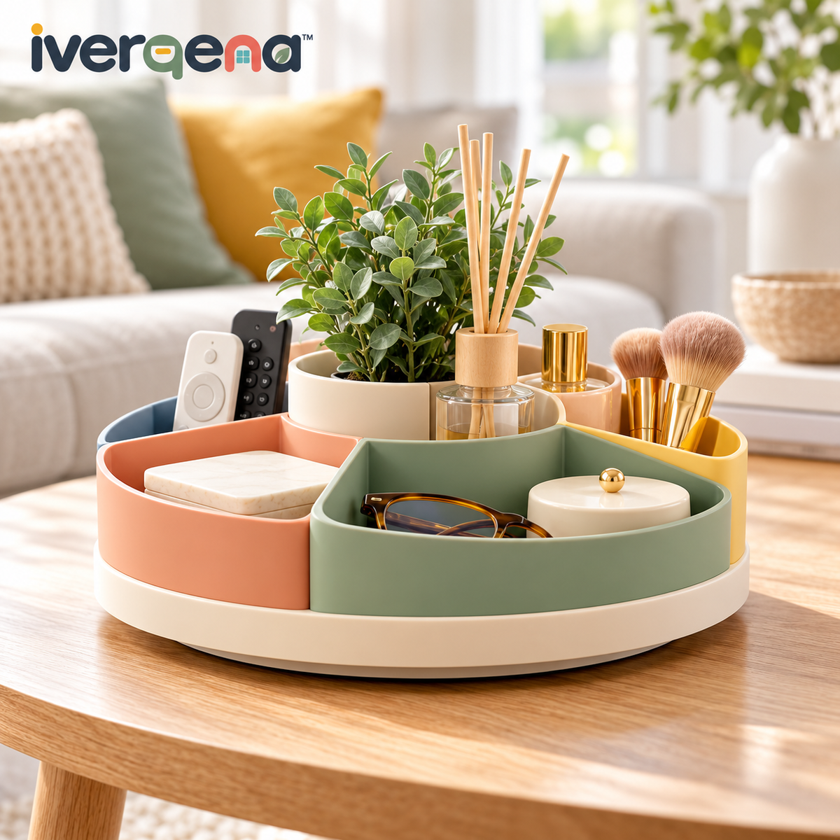 iverqena™ Rotating Round Organizer Tray image 1