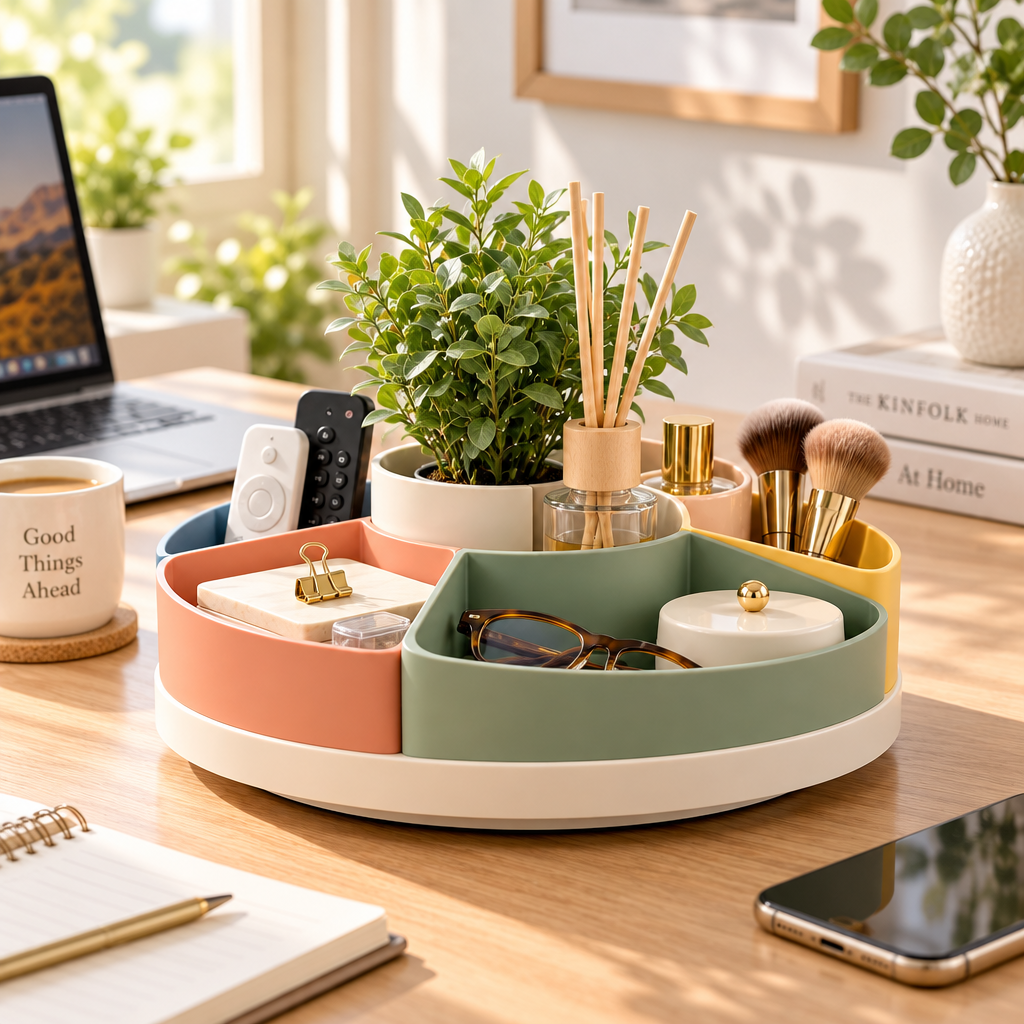 iverqena™ Rotating Round Organizer Tray image 2