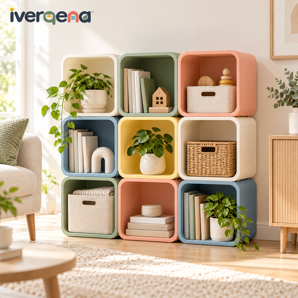 iverqena™ Geometric Stackable Storage Cubes image 1