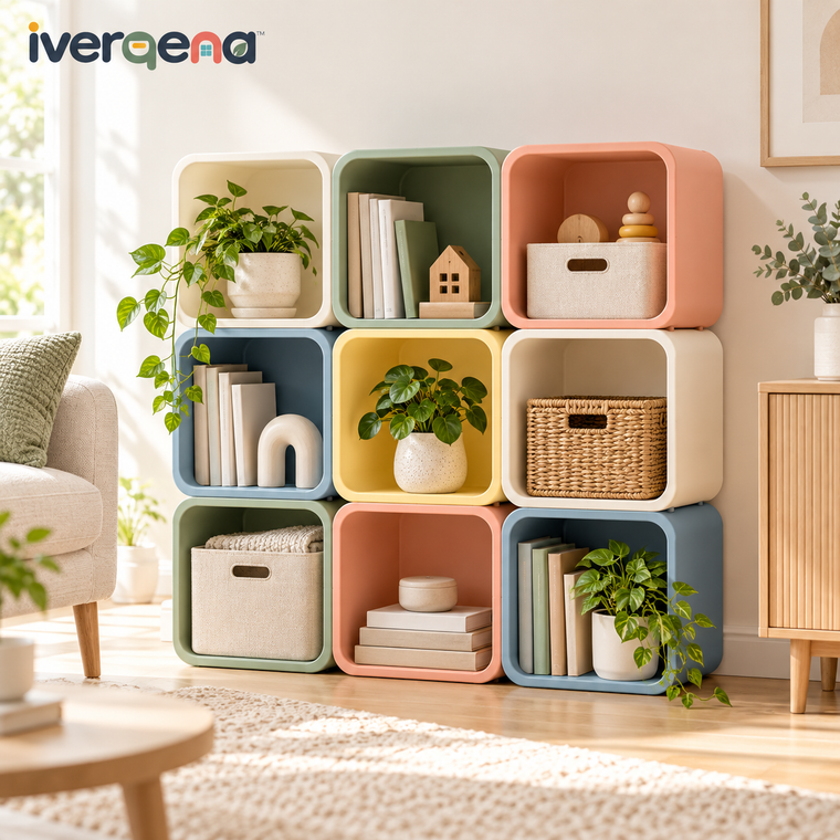 iverqena™ Geometric Stackable Storage Cubes image 1