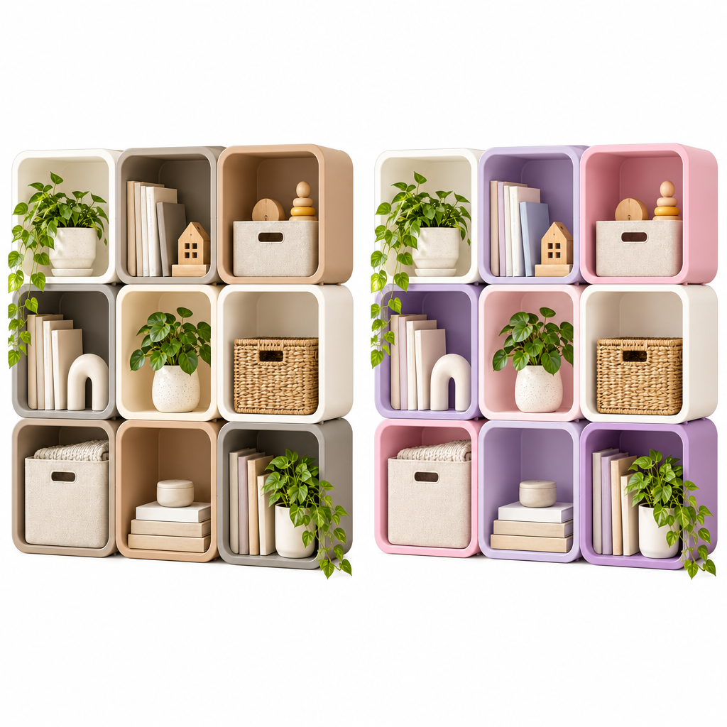 iverqena™ Geometric Stackable Storage Cubes image 5