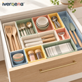 iverqena™ Adjustable Pastel Drawer Organizer image 1
