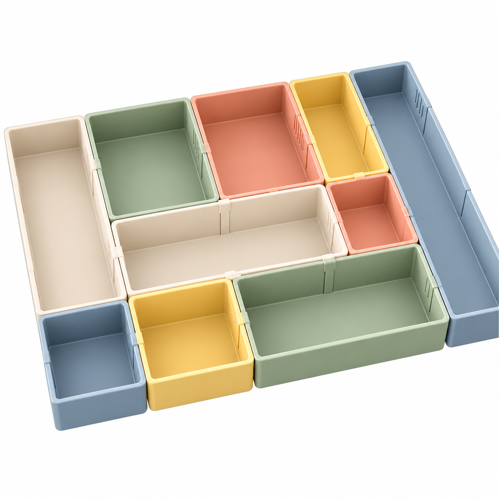 iverqena™ Adjustable Pastel Drawer Organizer image 5