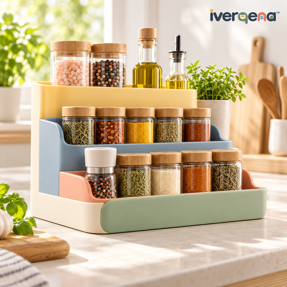 iverqena™ Tiered Colorful Spice Organizer image 1