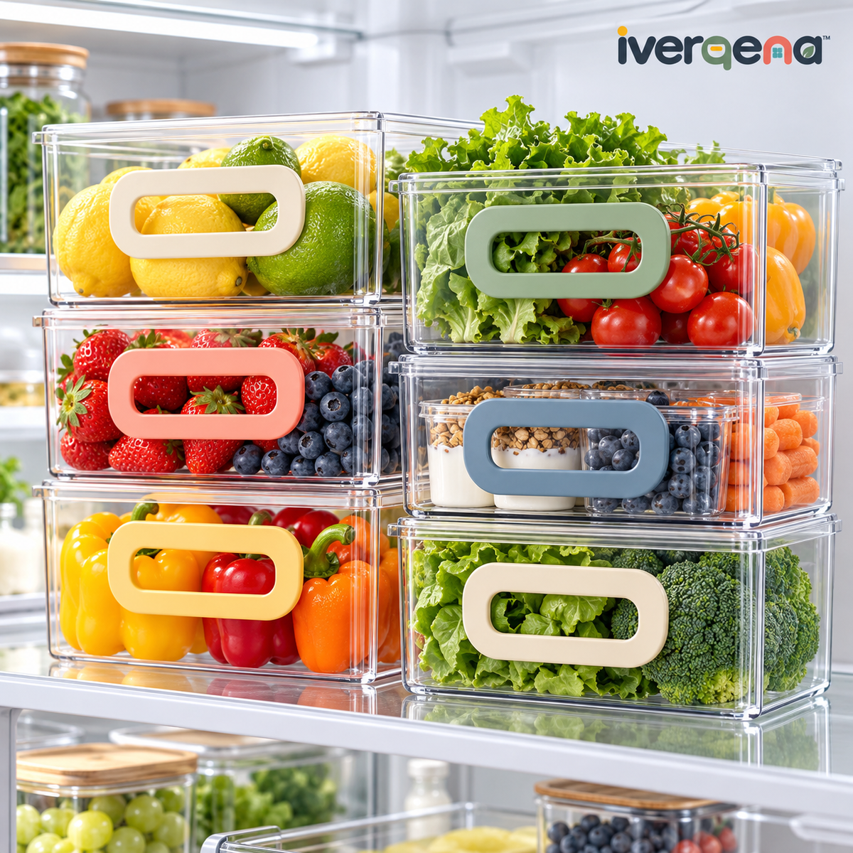 iverqena™ Stackable Fridge Storage Bins image 1