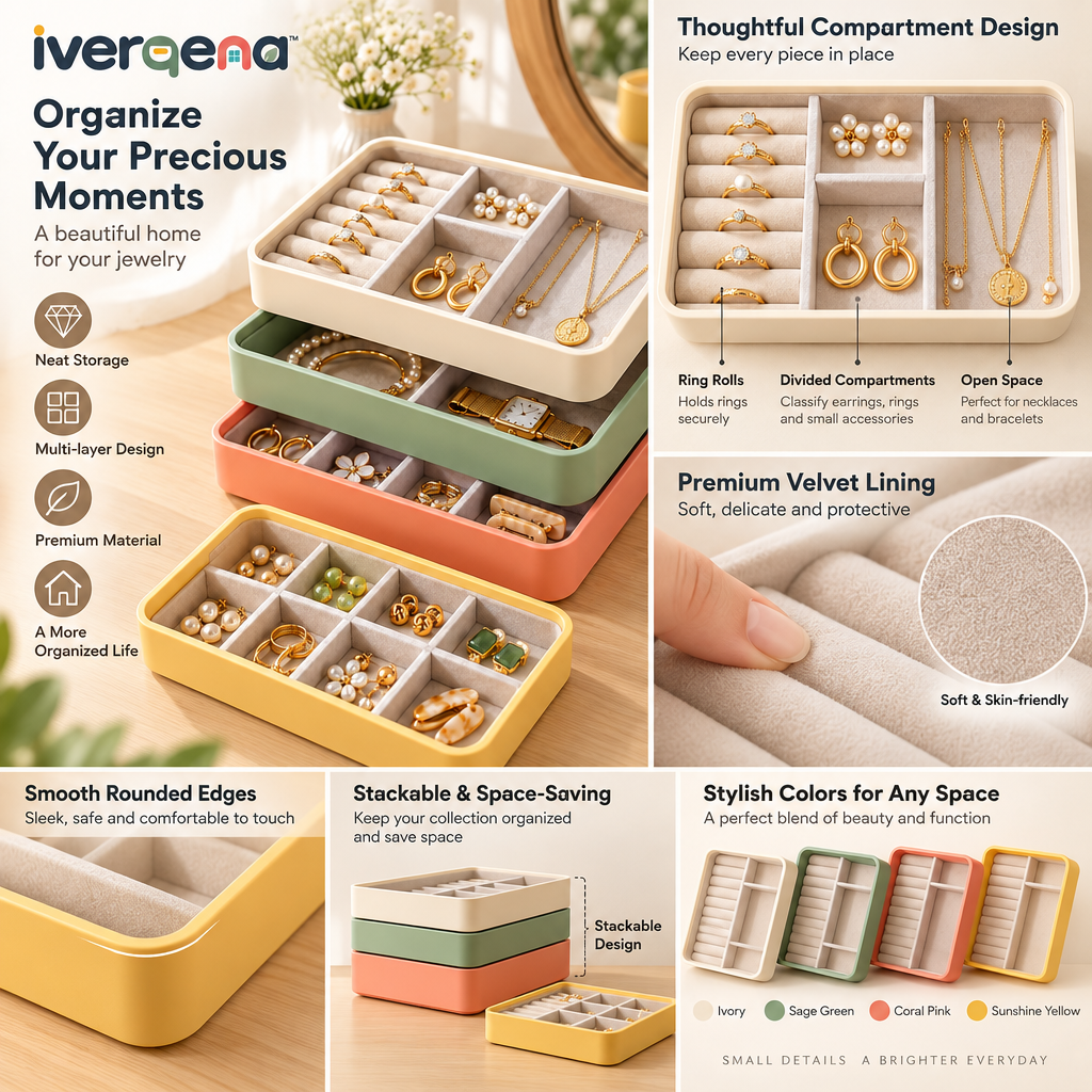 iverqena™ Stackable Jewelry Organizer Trays image 4