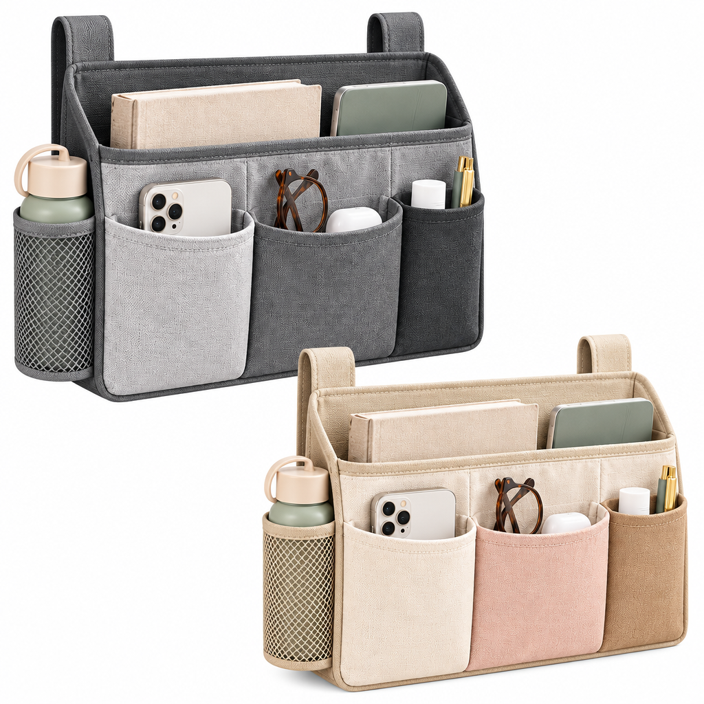 iverqena™ Nordic Bedside Pocket Organizer image 2