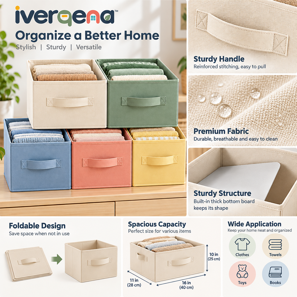 iverqena™ Colorful Foldable Closet Organizers image 3